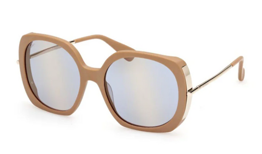 MAX MARA MM0079 46X MATTE LIGHT BROWN / BLUE MIRROR